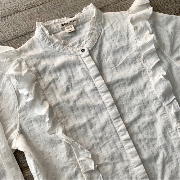 🔥🔥BILLABONG - RUFFLE LS BUTTON DOWN TOP 🔥🔥 - Picture 3 of 6